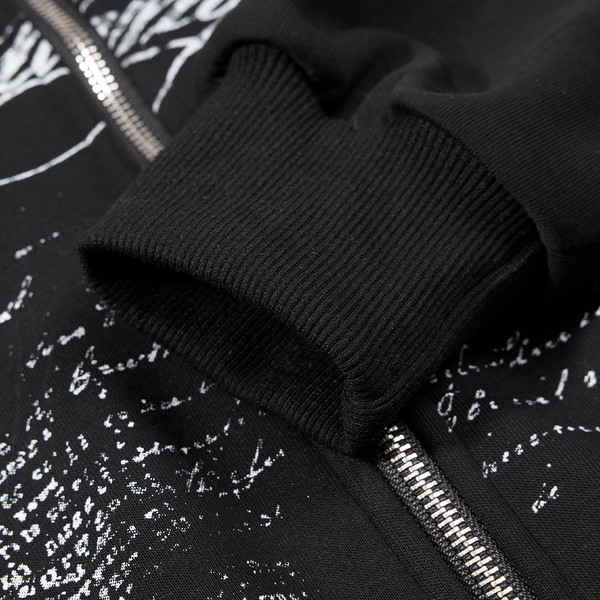 Script Washed Zip Hoodie