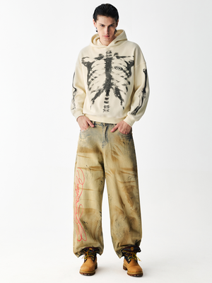 X-Ray Skeleton Waffle Hoodie