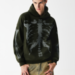 X Ray Skeleton Waffle Hoodie in Apricot-1 (Style Perspective Shot 6) - FDR Oversized Heavyweight Hoodie - Official Streetwear Sweatshirt | FDR Studios