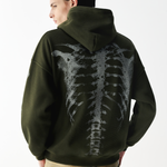 X Ray Skeleton Waffle Hoodie in Apricot-1 (Style Perspective Shot 7) - FDR Oversized Heavyweight Hoodie - Official Streetwear Sweatshirt | FDR Studios