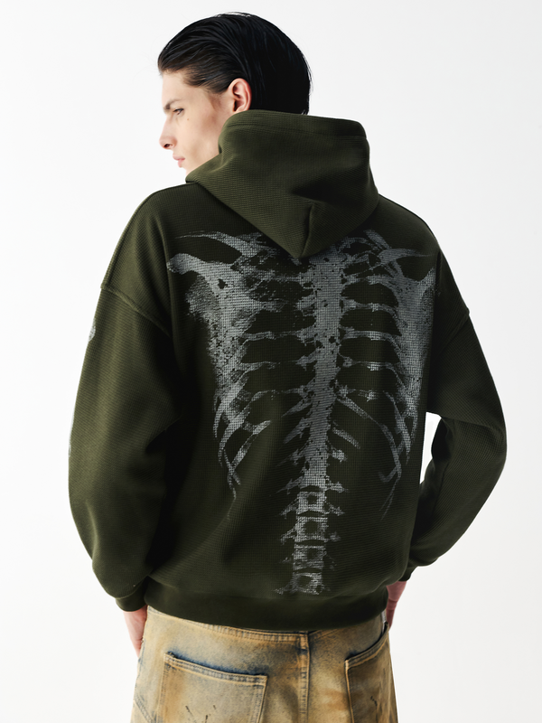 X-Ray Skeleton Waffle Hoodie