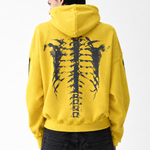 X Ray Skeleton Waffle Hoodie in Dark-Green (Style Perspective Shot 12) - FDR Oversized Heavyweight Hoodie - Official Streetwear Sweatshirt | FDR Studios