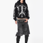 X Ray Skeleton Waffle Hoodie in Apricot-1 (Style Perspective Shot 8) - FDR Oversized Heavyweight Hoodie - Official Streetwear Sweatshirt | FDR Studios