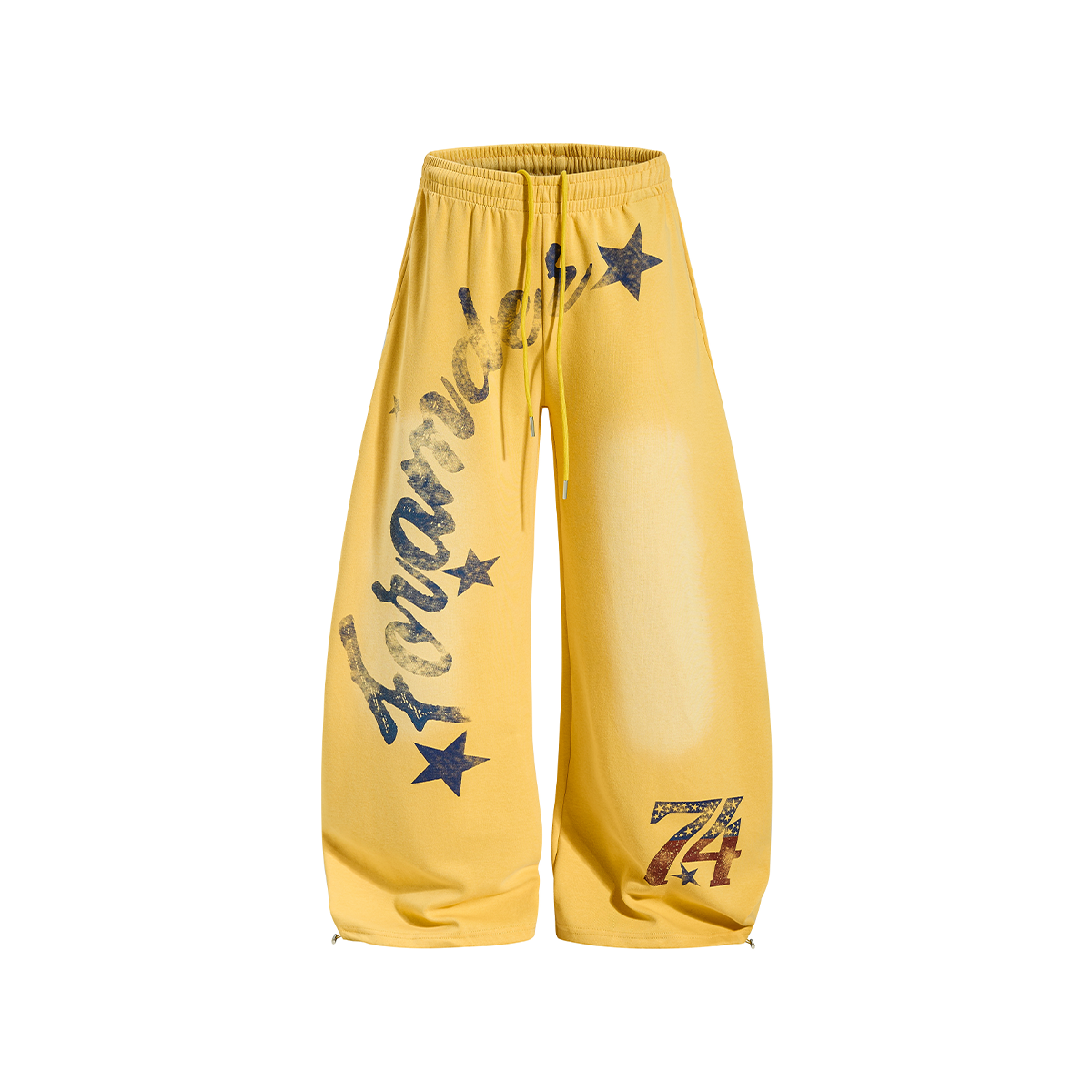 Washed Yellow Star Sweatpants