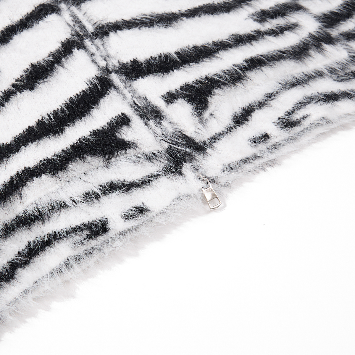 Zebra Embroidered Knit Hoodie