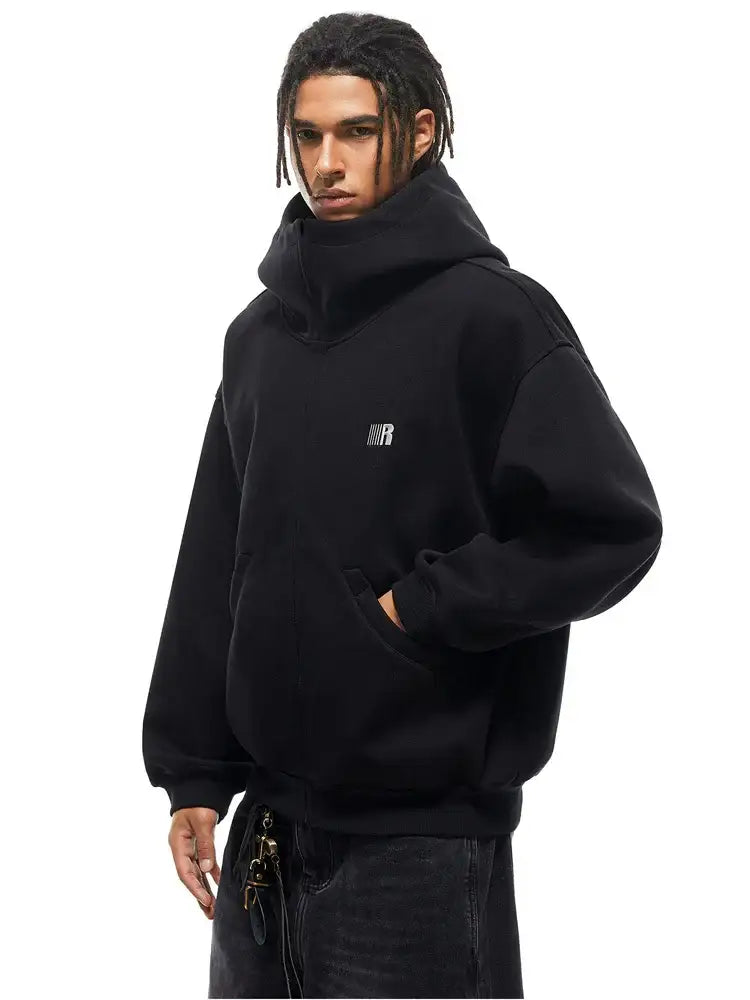 Eases Social Anxiety Oversized Hoodie - Side Angle & Silhouette Detail - Streetwear Aesthetic | FDR Studios