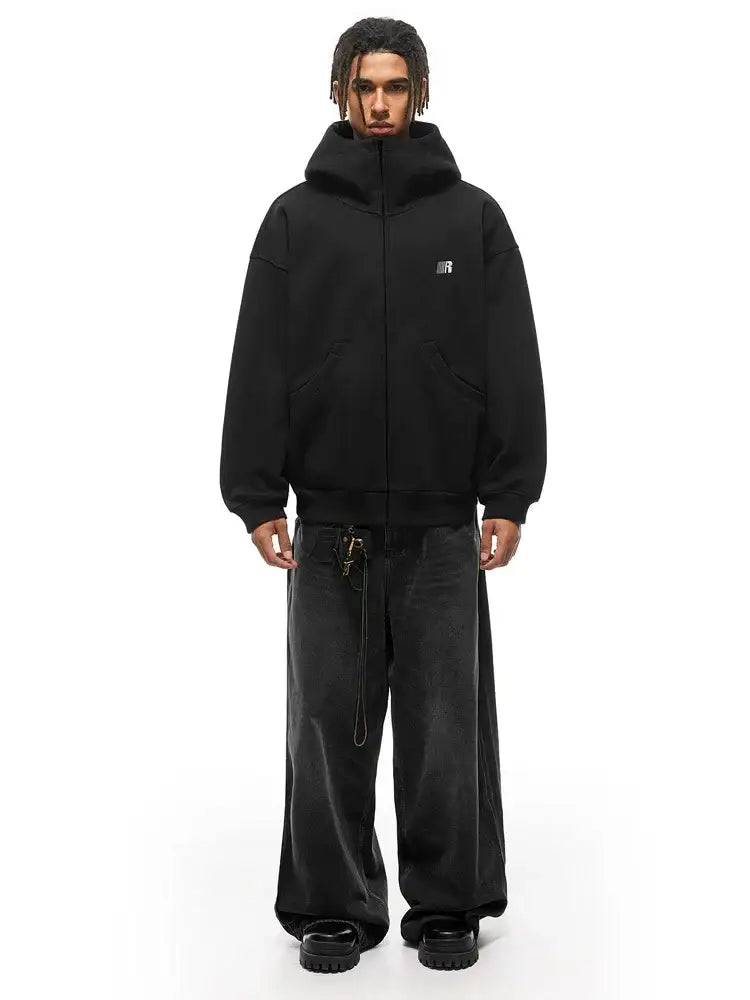 Eases Social Anxiety Oversized Hoodie - Close-up Material & Design Feature - Streetwear Aesthetic | FDR Studios