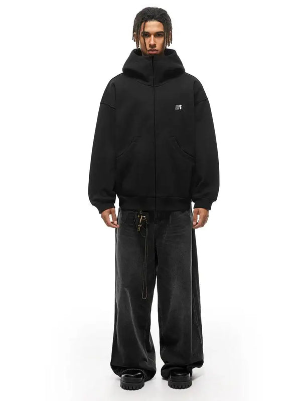Eases Social Anxiety Oversized Hoodie - Close-up Material & Design Feature - Streetwear Aesthetic | FDR Studios