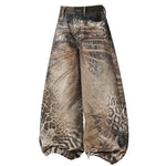 High-street industrial minimalist distressed baggy pants for unisex street fashion.