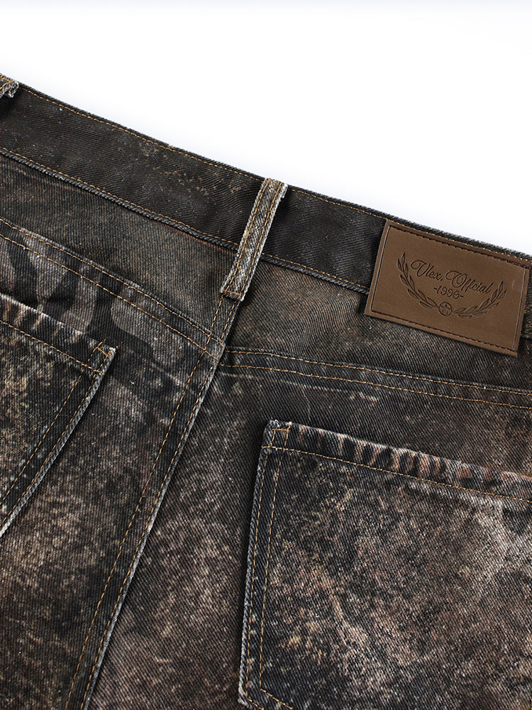 Viper Grunge Slouchy Jean - Close-up Material & Design Feature - Oversized Baggy Fit | FDR Studios
