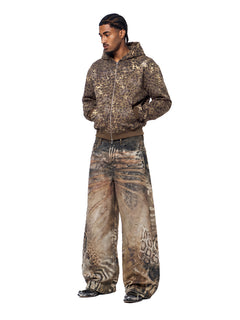 Front view of model wearing Viper Grunge Slouchy Jean in Multicolor - FDR