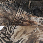Camouflage-patterned pants on a white background