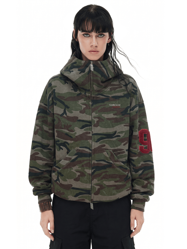 Cloud Camo Zip Hoodie - Back Profile & Fit Detail - Streetwear Aesthetic | FDR Studios