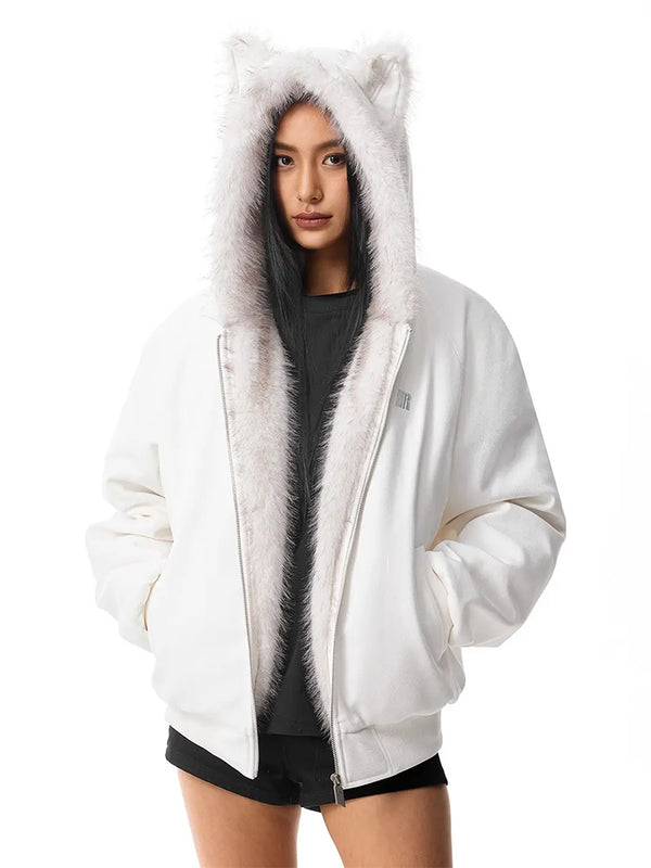 Cyber Kitty Leopard Fur Jacket - Style Perspective Shot 6 - Streetwear Aesthetic | FDR Studios