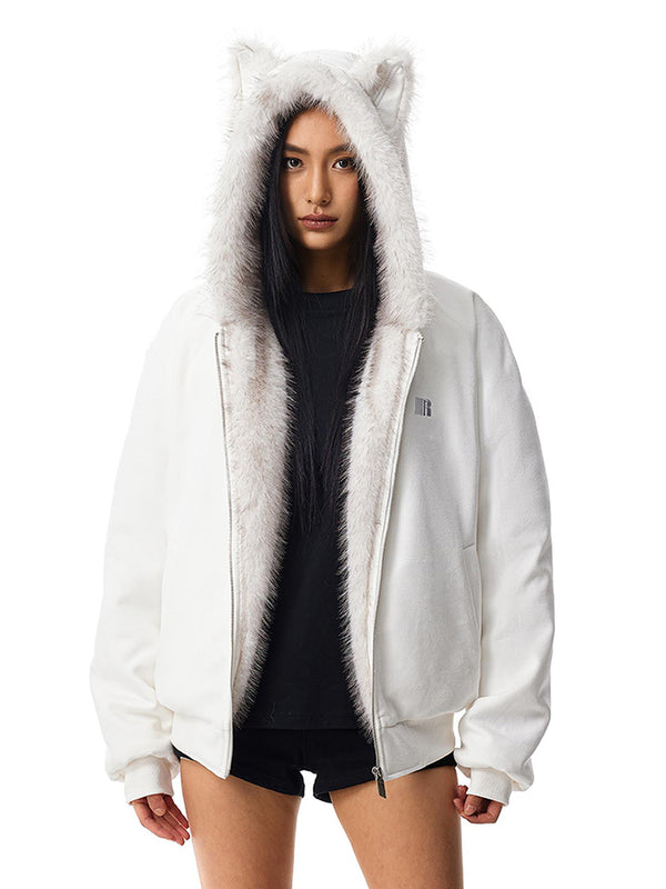 Cyber Kitty Leopard Fur Jacket - Style Perspective Shot 8 - Streetwear Aesthetic | FDR Studios