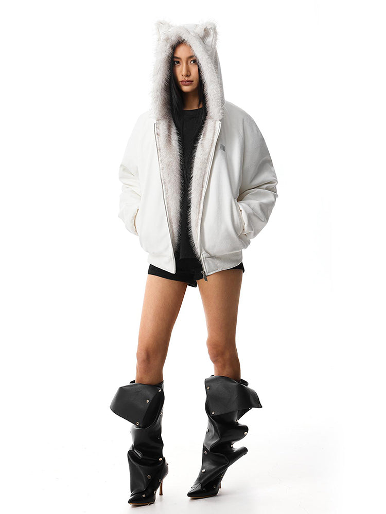 Cyber Kitty Leopard Fur Jacket - Style Perspective Shot 10 - Streetwear Aesthetic | FDR Studios