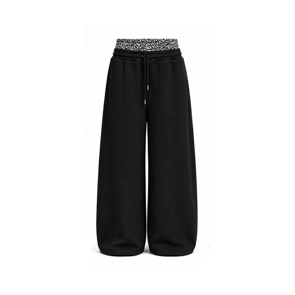 Leopard Double Waist Sweatpants - Style Perspective Shot 11 - Oversized Baggy Fit | FDR Studios