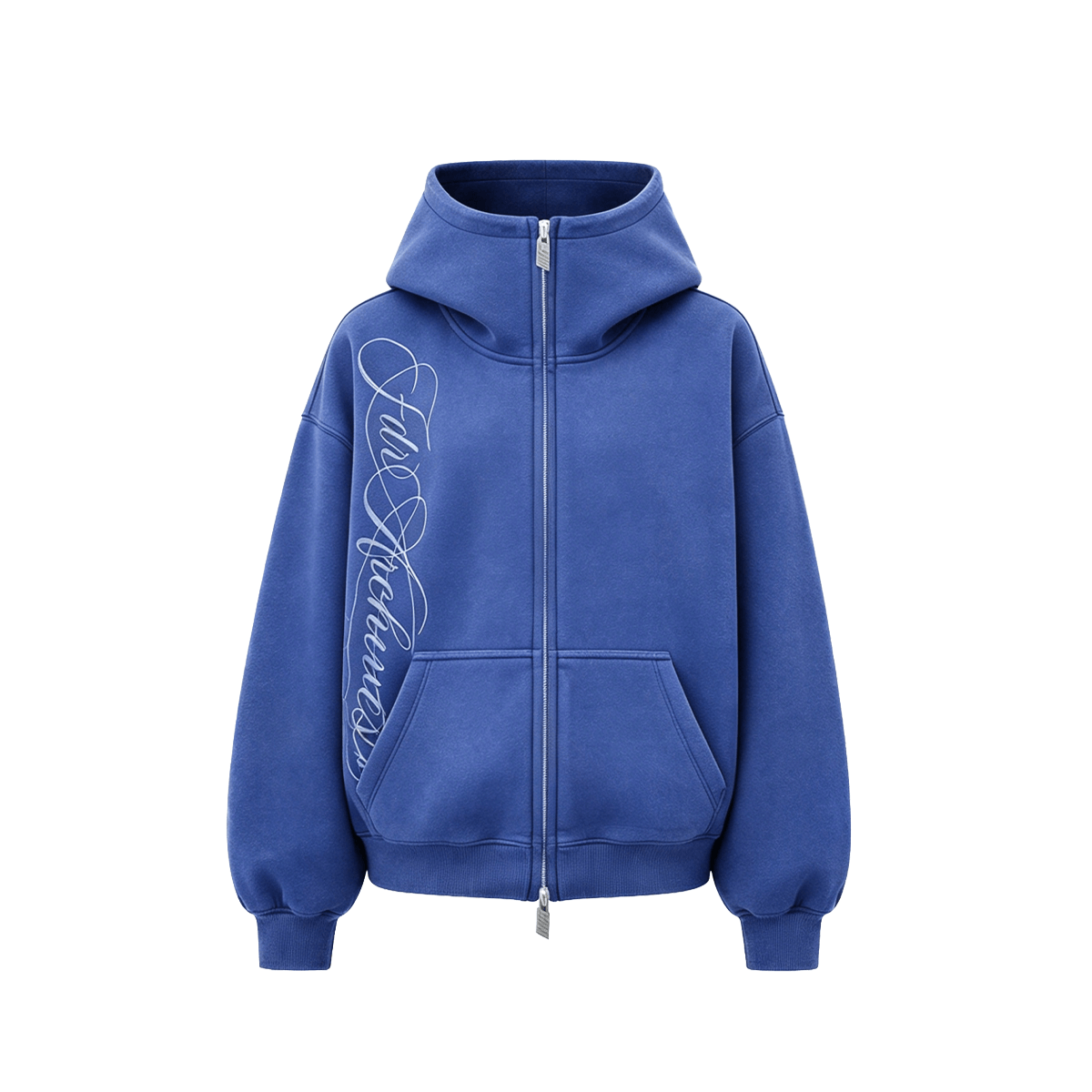 Product perspective 10 of Washed Embroidery Zip Hoodie in Dark Red - FDR