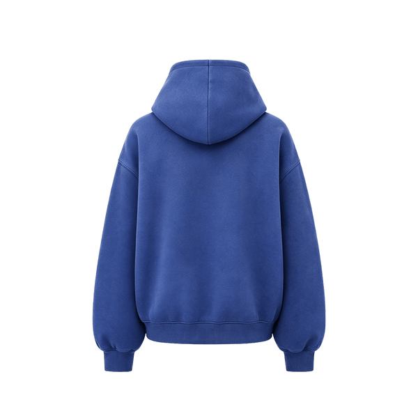 Washed Embroidery Zip Hoodie - Style Perspective Shot 11 - Streetwear Aesthetic | FDR Studios