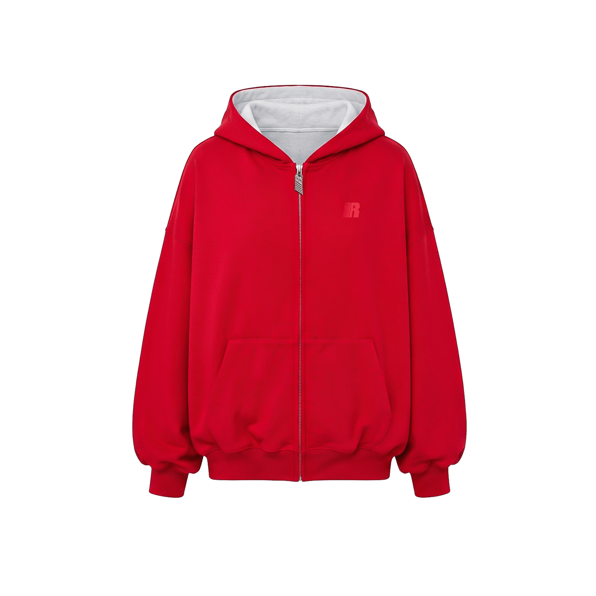 Contrast Zip-Up Hoodie Jacket - Close-up Material & Design Feature - Streetwear Aesthetic | FDR Studios
