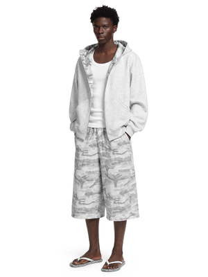 Monochrome Floral Camo Jorts