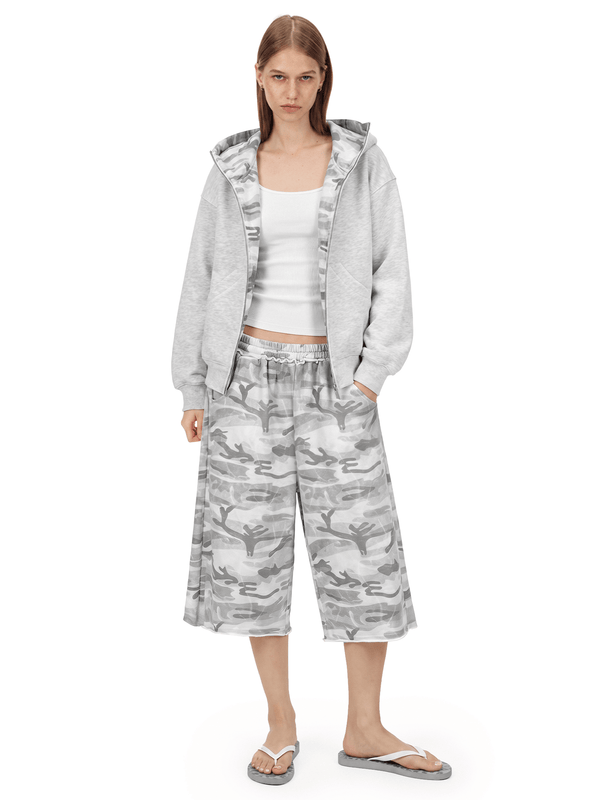 Camo-Lined Zip Hoodie - Front View - Streetwear Aesthetic | FDR Studios