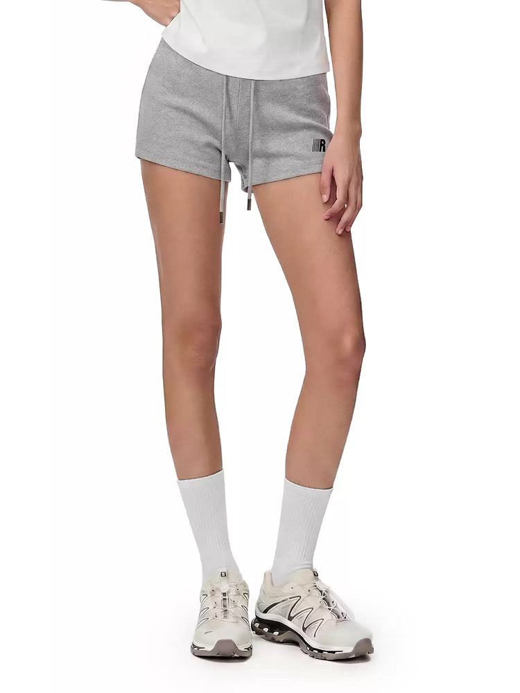 Alternative angle view of Core Mini Knit Shorts in Black - FDR