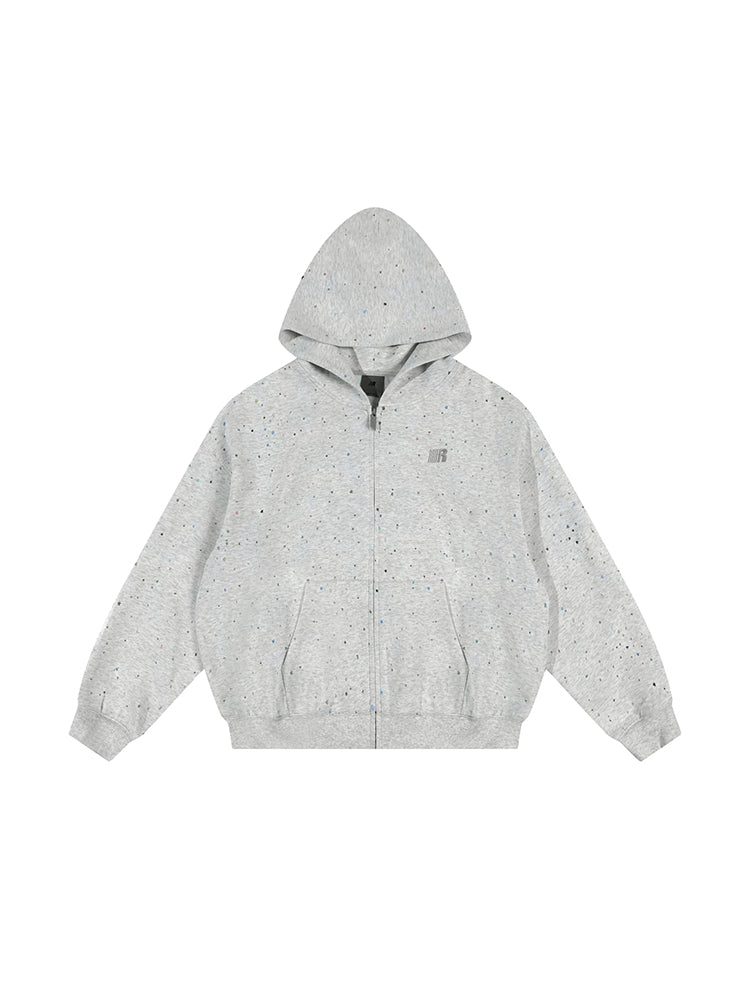Full streetwear outfit with grey oversized hoodie and flared trousers