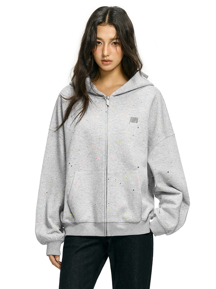 Product perspective 14 of GALAXY Confetti Dot Hoodie in Red - FDR