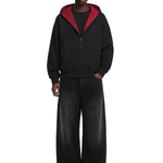 Product perspective 13 of Contrast Zip-Up Hoodie Jacket in Navy Blue - FDR