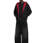 Product perspective 14 of Contrast Zip-Up Hoodie Jacket in Navy Blue - FDR