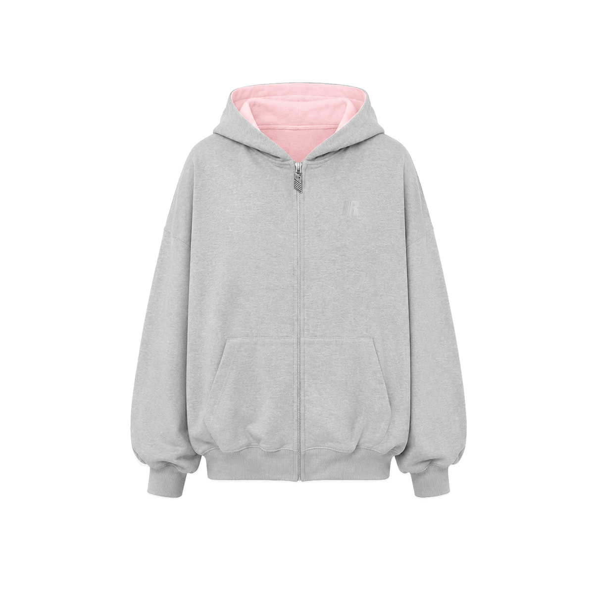 Product perspective 12 of Contrast Zip-Up Hoodie Jacket in Black - FDR