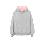 Product perspective 12 of Contrast Zip-Up Hoodie Jacket in Black - FDR