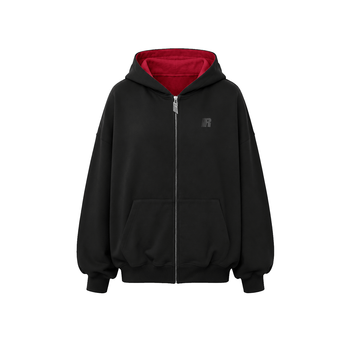 Product perspective 15 of Contrast Zip-Up Hoodie Jacket in Navy Blue - FDR