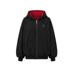Product perspective 15 of Contrast Zip-Up Hoodie Jacket in Navy Blue - FDR