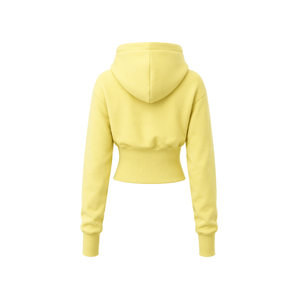 Sculpt Cropped Zip Hoodie - Close-up Material & Design Feature - Oversized Baggy Fit | FDR Studios