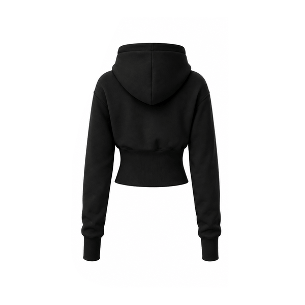 Sculpt Cropped Zip Hoodie - Style Perspective Shot 10 - Oversized Baggy Fit | FDR Studios