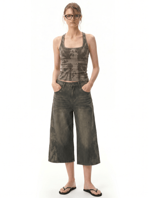 Kreuz und Strasssteine Racerback-Tanktop