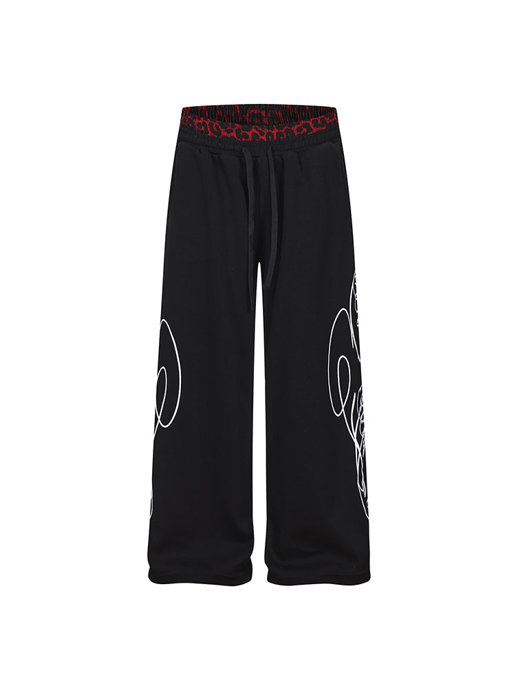 Graffiti Leopard Baggy Sweatpants - Style Perspective Shot 10 - Oversized Baggy Fit | FDR Studios
