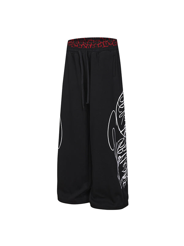 Graffiti Leopard Baggy Sweatpants - Style Perspective Shot 11 - Oversized Baggy Fit | FDR Studios
