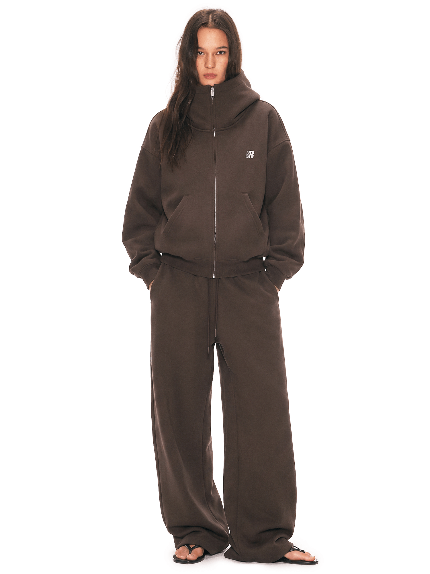 Product perspective 41 of Eases Social Anxiety Oversized Hoodie in Coffee - FDR