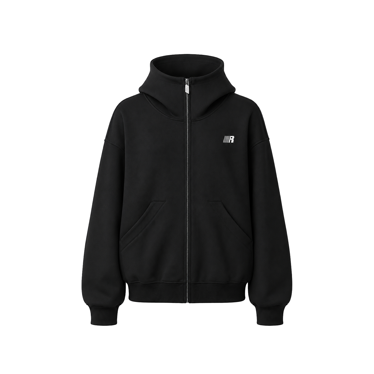 Alternative angle view of Eases Social Anxiety Oversized Hoodie in Navy Blue - FDR