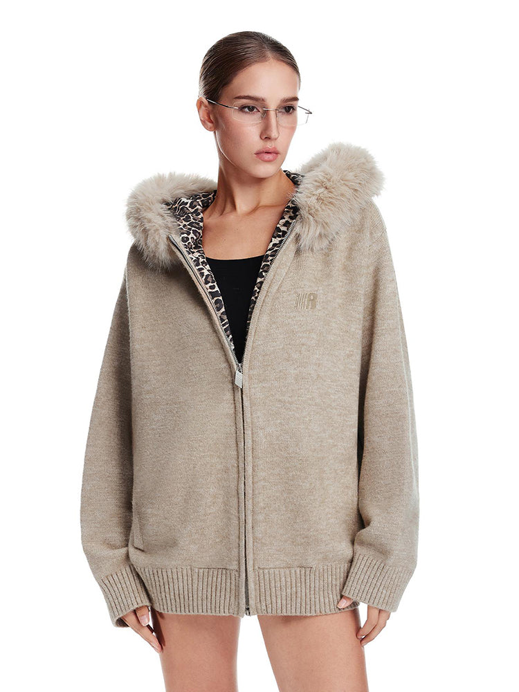Leopard Luxe Fur Sweater - Side Angle & Silhouette Detail - Streetwear Aesthetic | FDR Studios