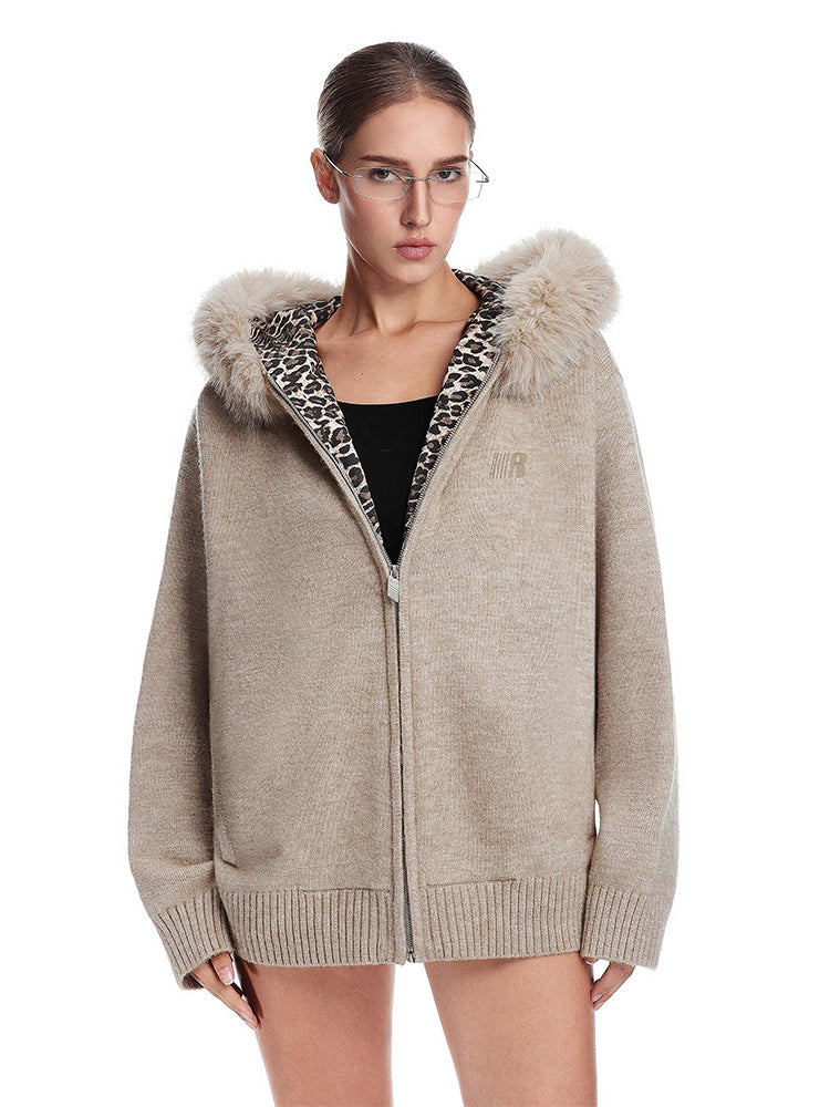 Leopard Luxe Fur Sweater - Fabric Texture & Stitching Detail - Streetwear Aesthetic | FDR Studios