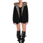 FDR black oversized zip hoodie, goth-inspired high-street fashion with platform boots.