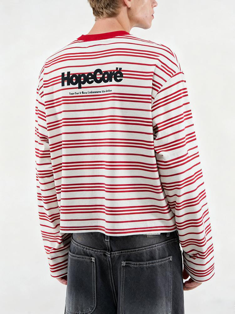 Product perspective 8 of HOPECORE Stripe Relaxed Top in Navy Blue - FDR