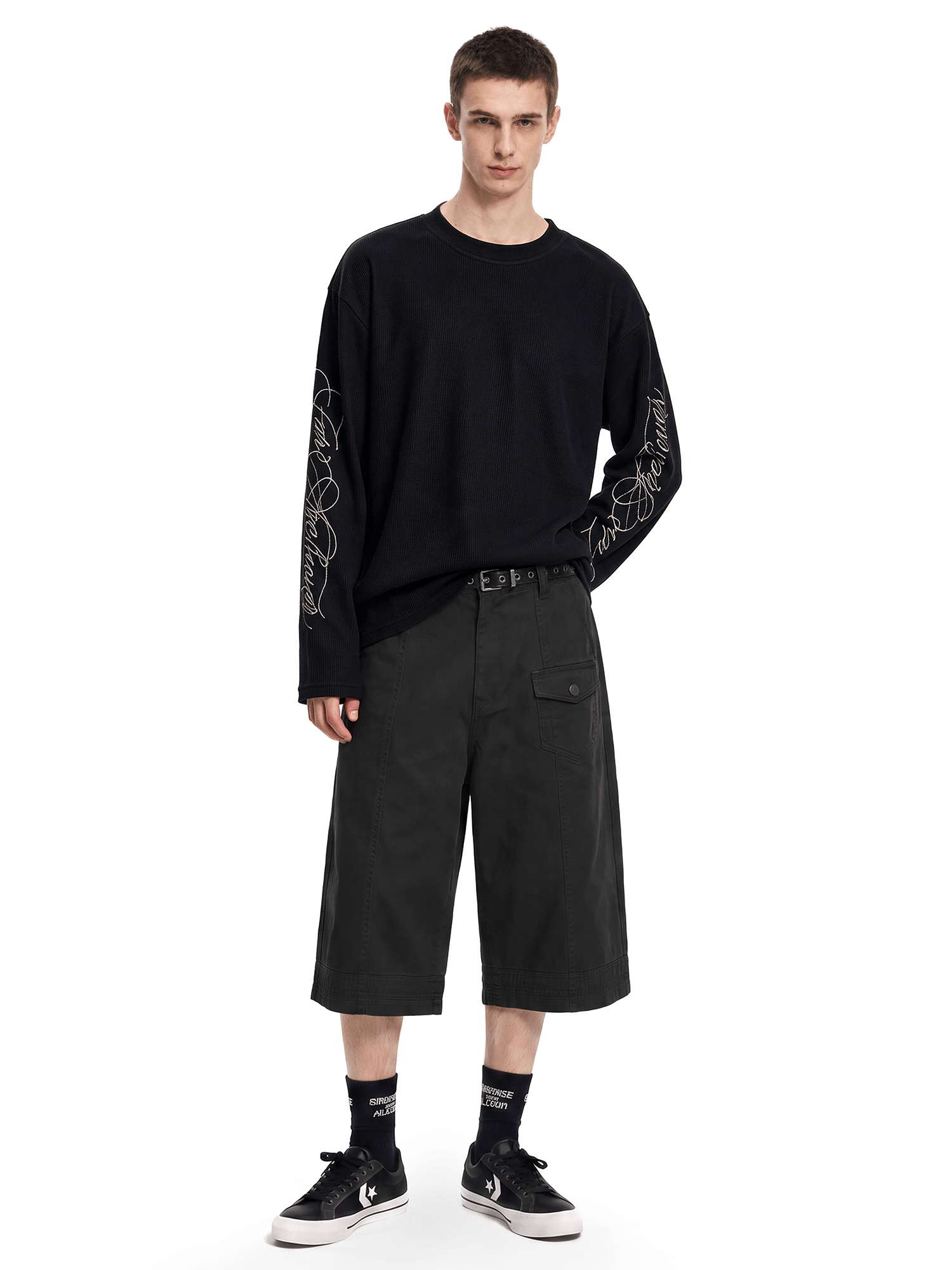 Script Embroidered Waffle Top - Back Profile & Fit Detail - Streetwear Aesthetic | FDR Studios