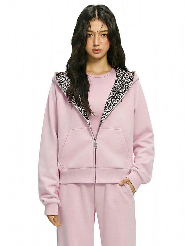 Leopard Fleece Cropped Hoodie - Side Angle & Silhouette Detail - Streetwear Aesthetic | FDR Studios