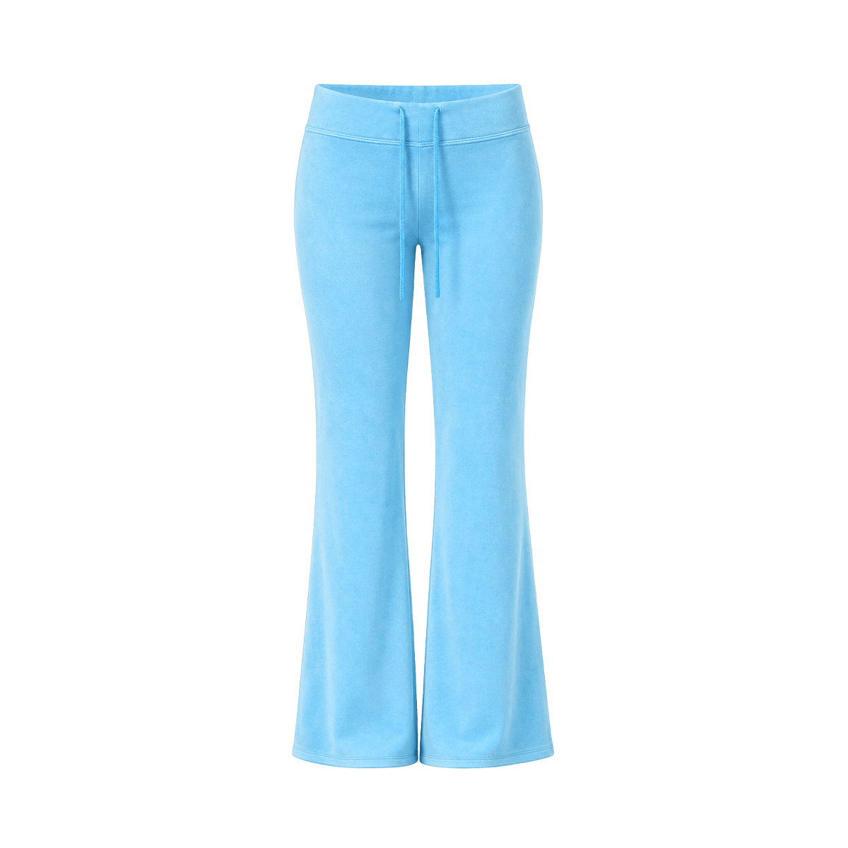 Light blue low rise flare sweatpants matching Y2K zip hoodie