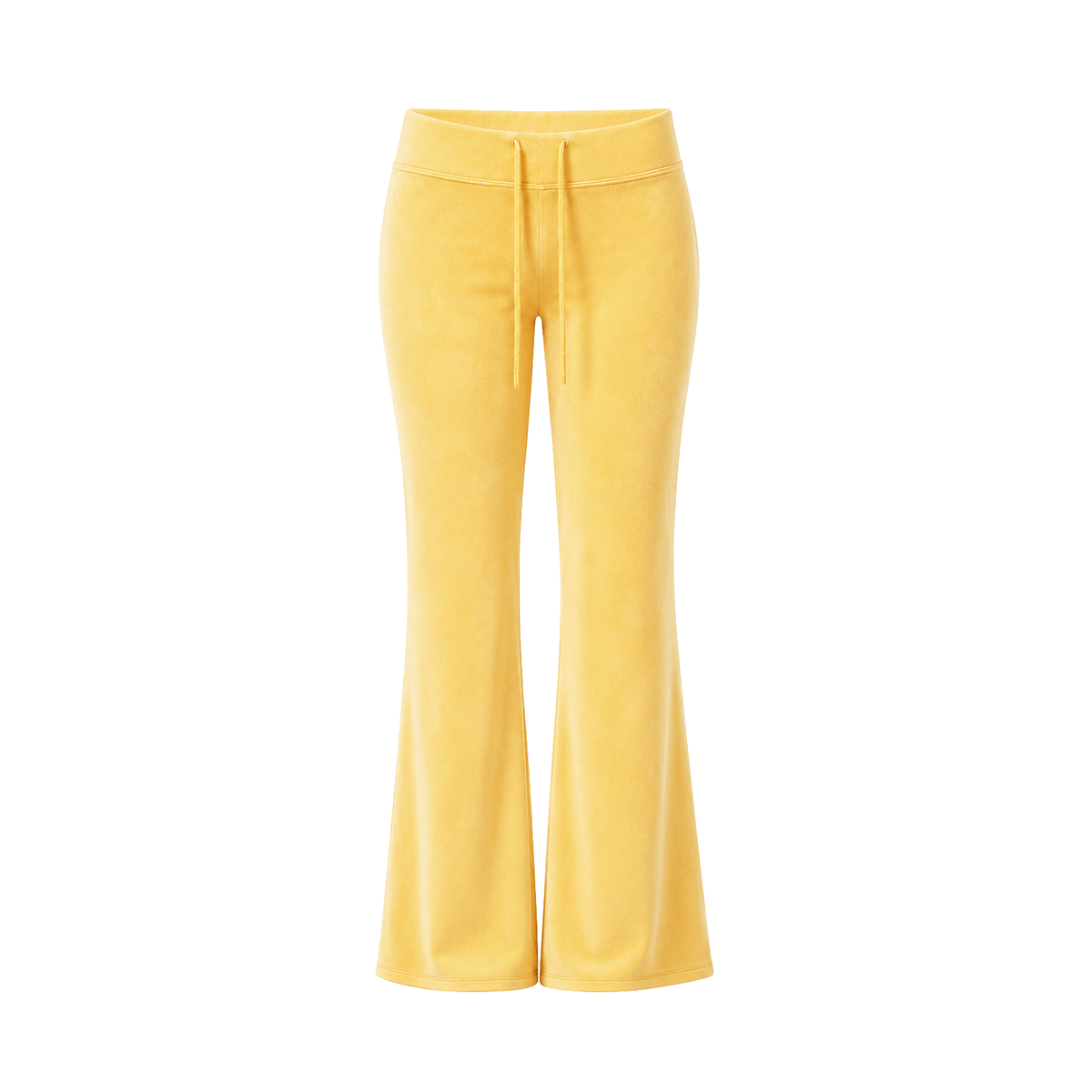 Yellow low rise flare sweatpants for Y2K tracksuit set